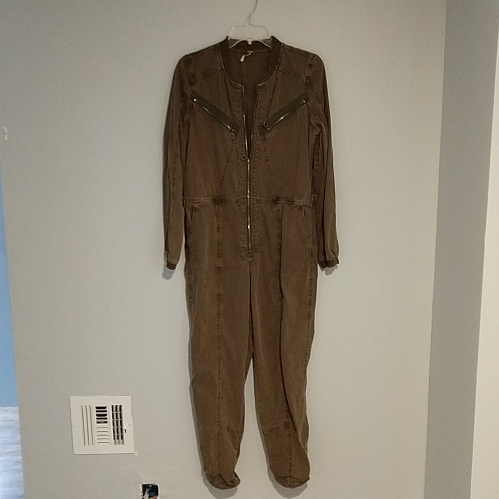 Free People Army Green Flightsuit/Jumpsuit
